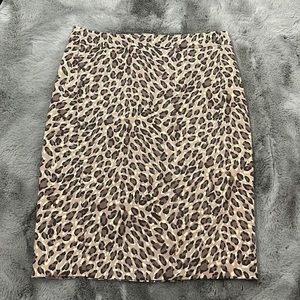 ann taylor LOFT SIZE 4 LINED LEOPARD SKIRT